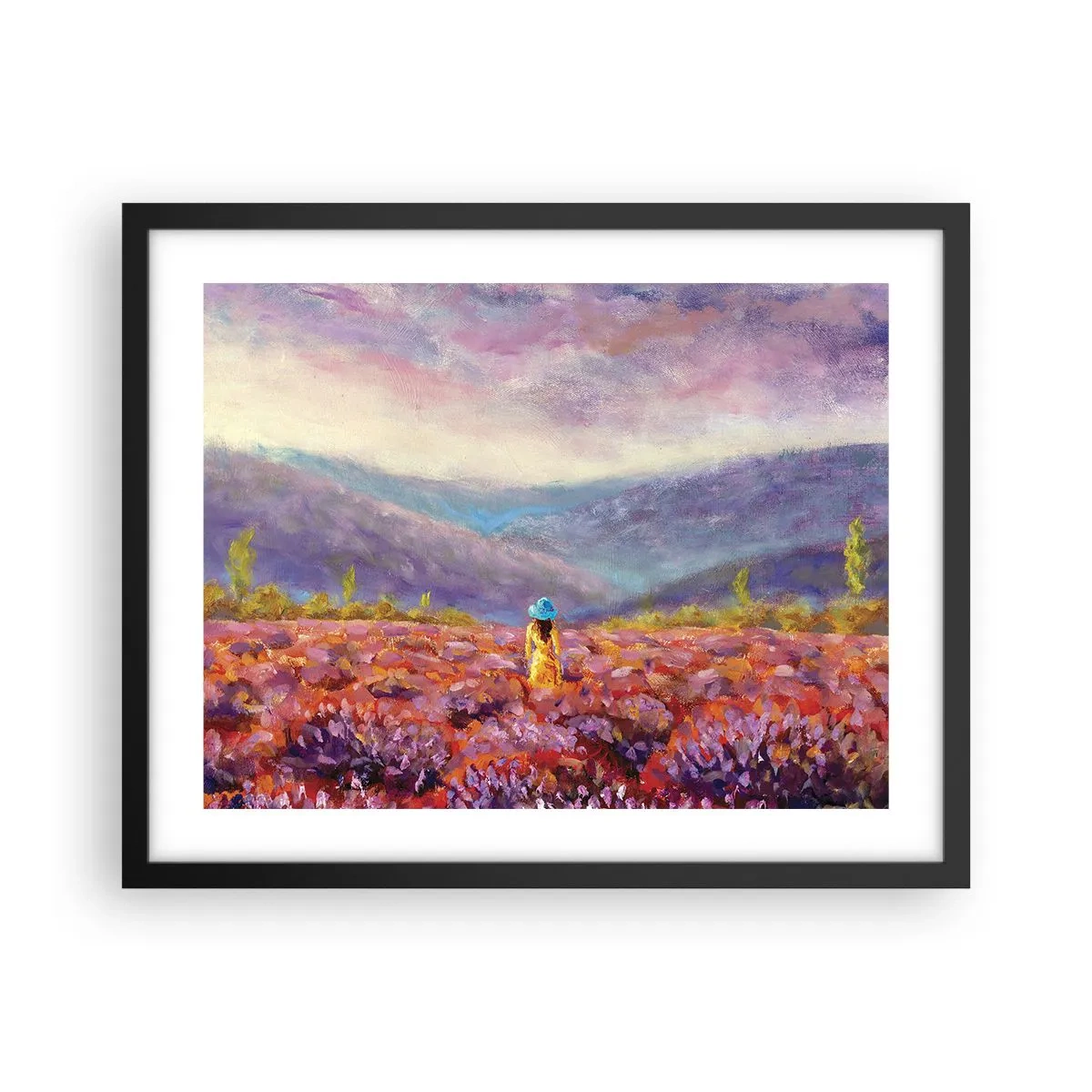 Plakat w czarnej ramie - W lawendowym świecie - 50x40 cm