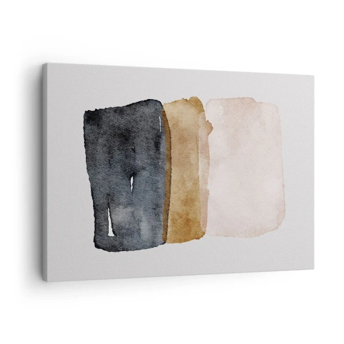 Obraz na płótnie - Minimalistyczna kompozycja trzech prostokątów w ziemistych odcieniach - 70x50cm - Kompozycja barw ziemi - Nowoczesna dekoracja ścienna do salonu i sypialni ARTTOR