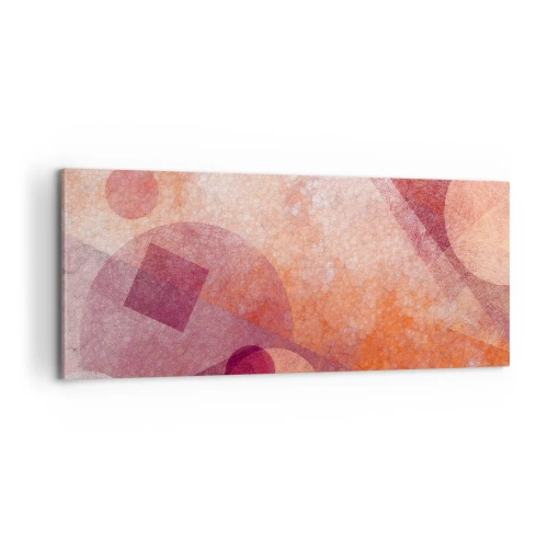 Obraz na płótnie - Przekształcenia geometryczne w różu - 100x40 cm
