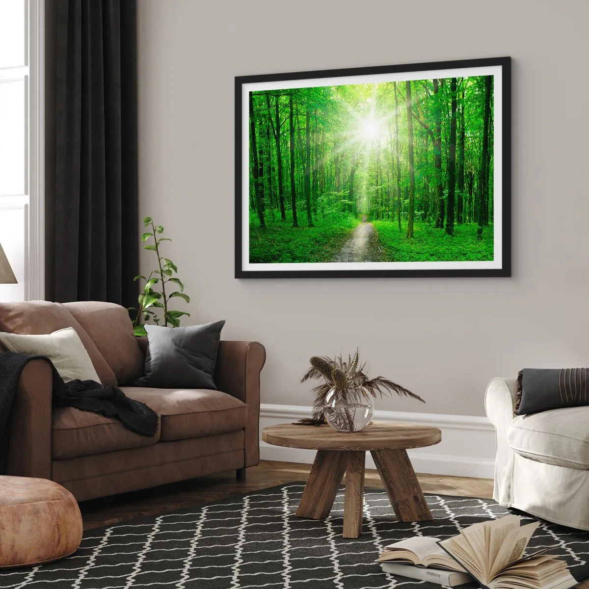 Plakat w czarnej ramie - Zielona katedra - 40x30 cm