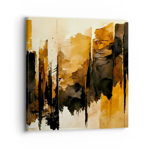 Obraz na płótnie - Harmonia czerni i złota - 30x30 cm