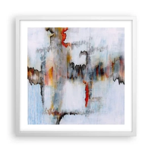 Plakat w białej ramie - Patykiem na wodzie - 50x50 cm