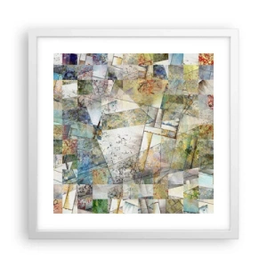 Plakat w białej ramie - Geometryczne przetasowanie - 40x40 cm