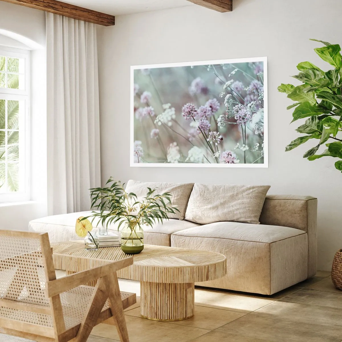 Plakat - Słodkie filigrany ziół - 70x50 cm