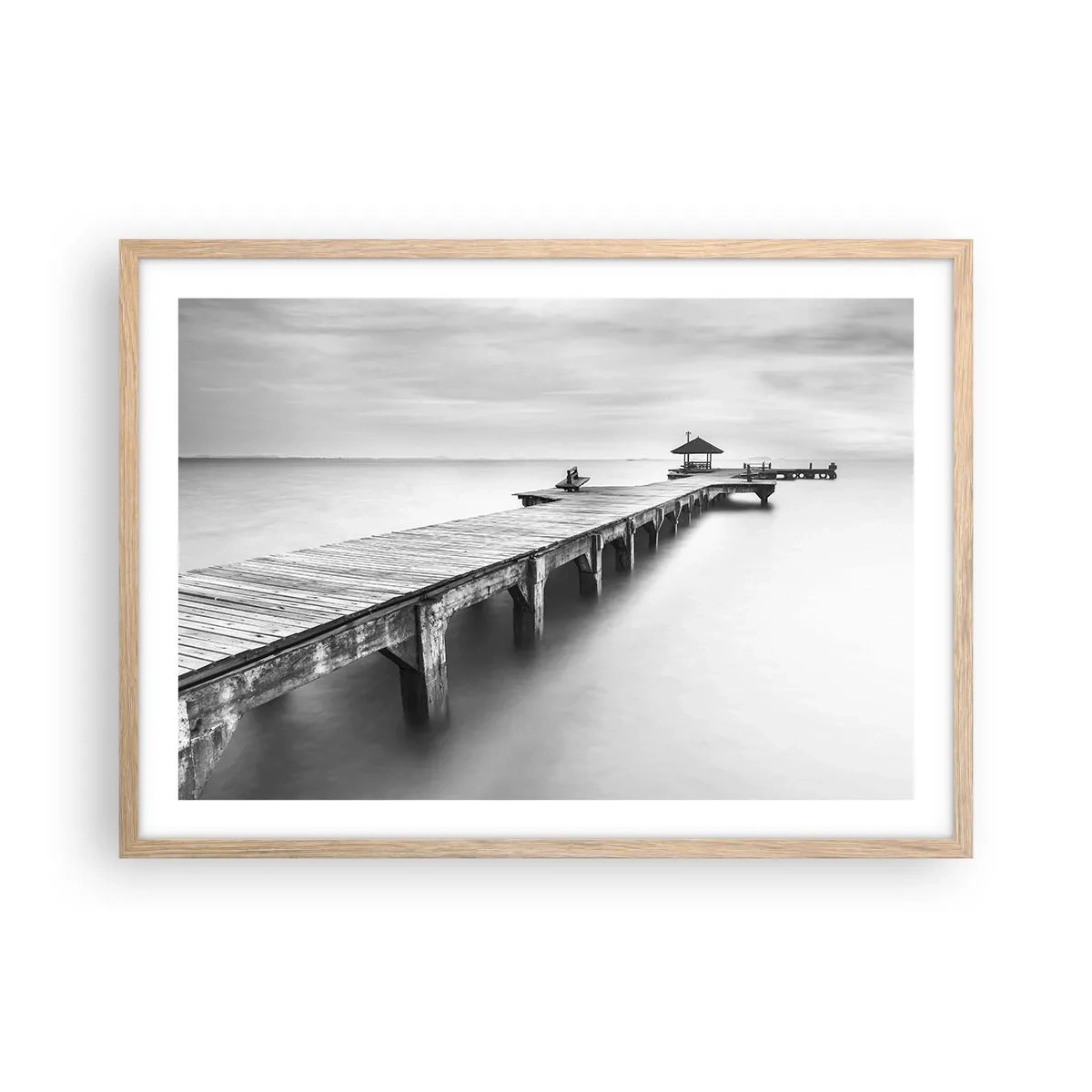 Plakat w ramie jasny dąb - W siną dal - 70x50 cm