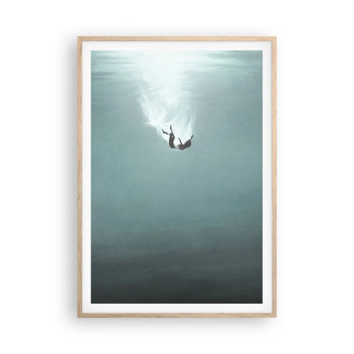 Plakat w ramie jasny dąb - W objęciach oceanu - 70x100 cm