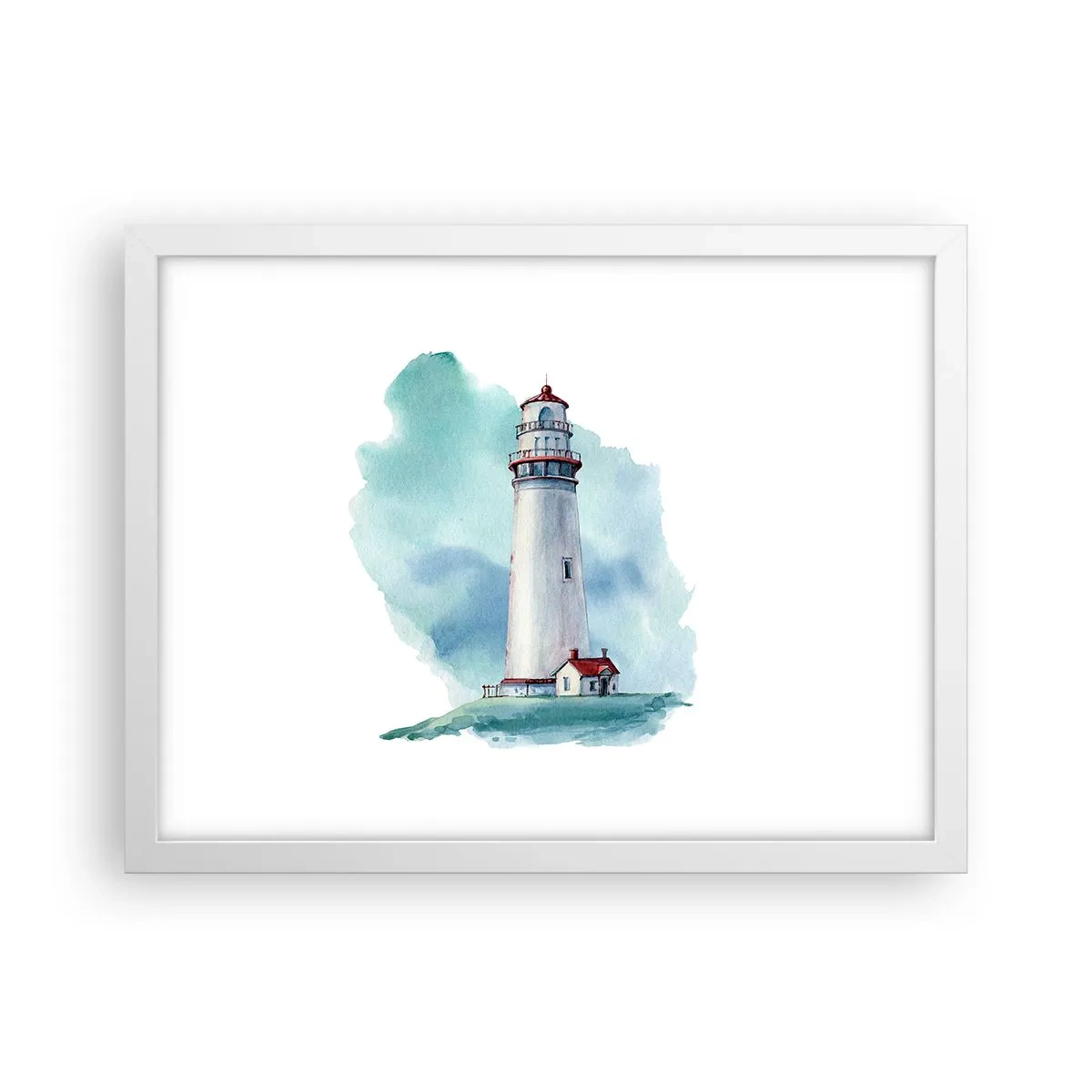 Plakat w białej ramie - Łagodna siostra błękitu - 40x30 cm