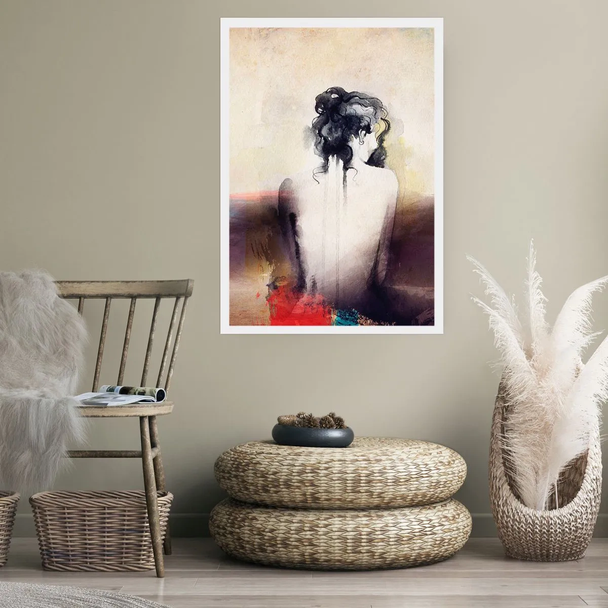 Plakat - Łagodne linie, owalne kształty - 70x100 cm