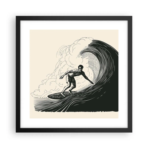 Plakat w czarnej ramie - Król fali - 40x40 cm