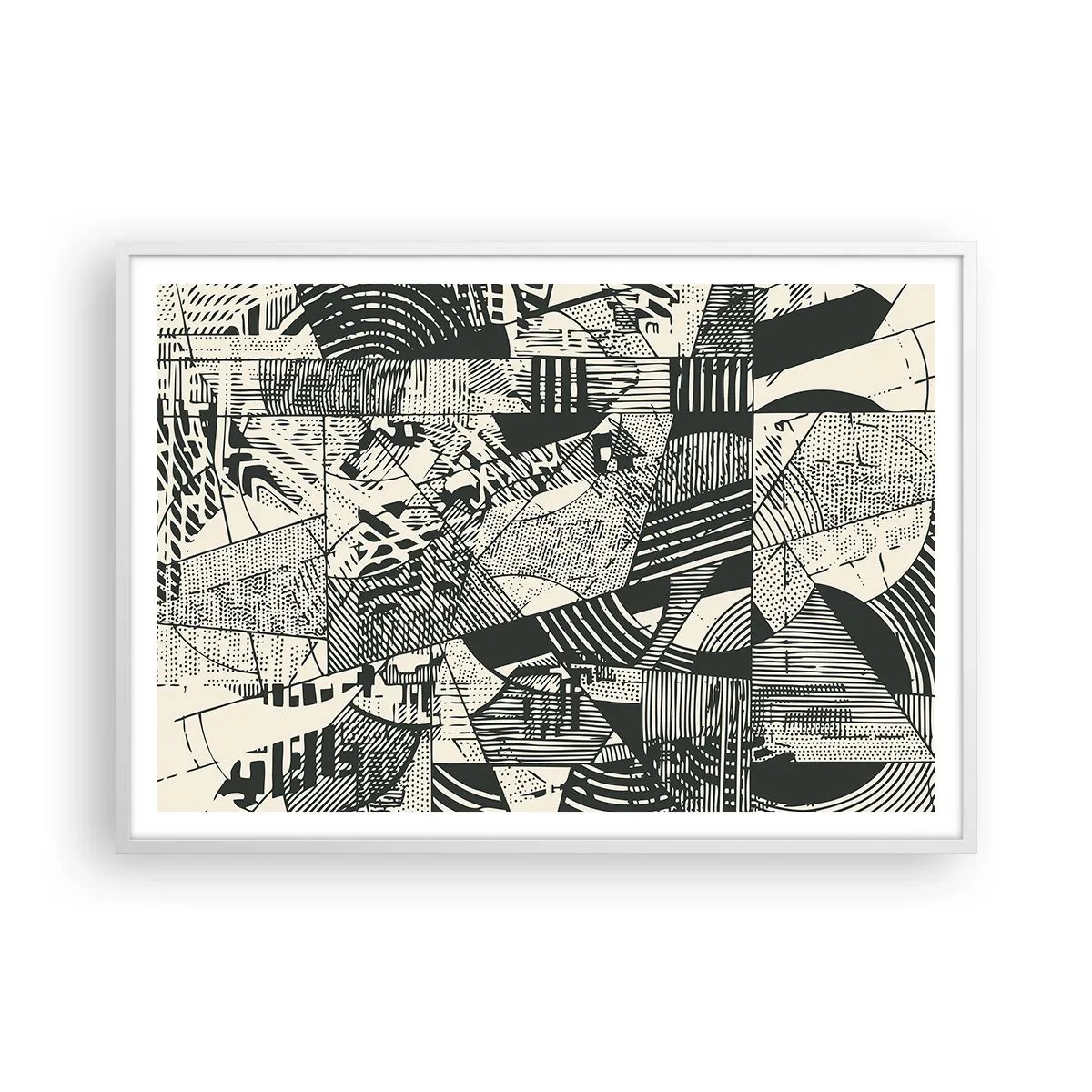 Plakat w białej ramie - Dynamika współczesności - 100x70 cm