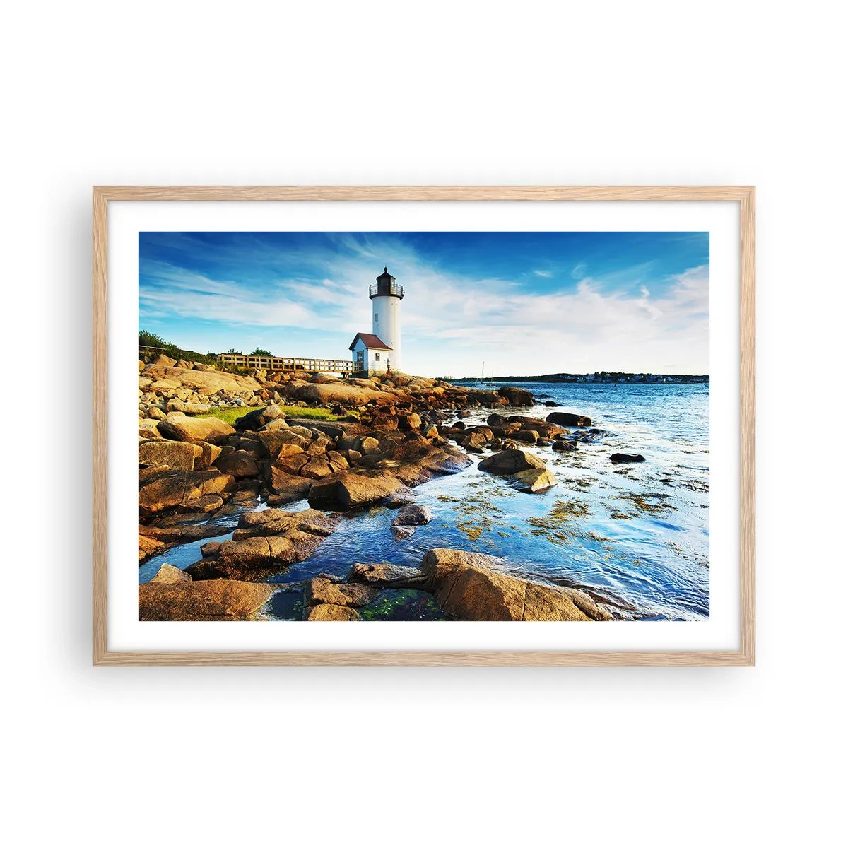 Plakat w ramie jasny dąb - Wracajcie szczęśliwie, czekam - 70x50 cm