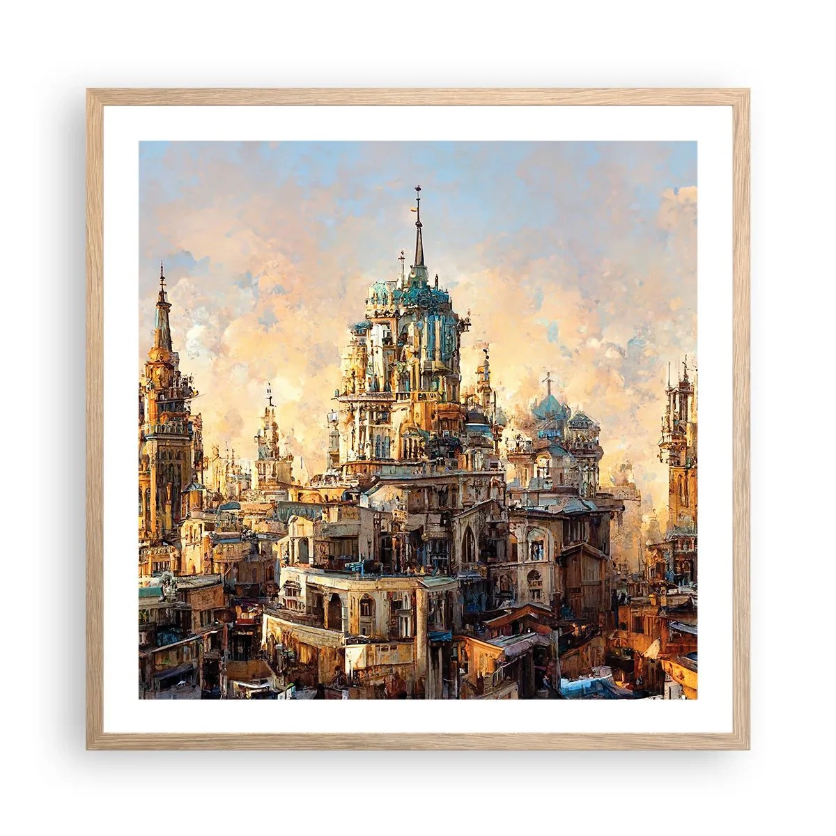 Plakat w ramie jasny dąb - Miasto miast - 60x60 cm