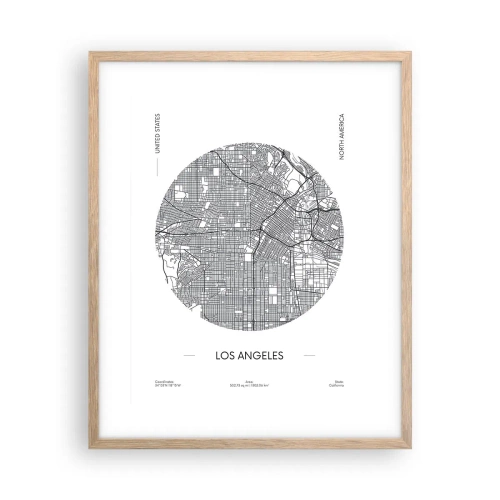 Plakat w ramie jasny dąb - Anatomia Los Angeles - 40x50 cm