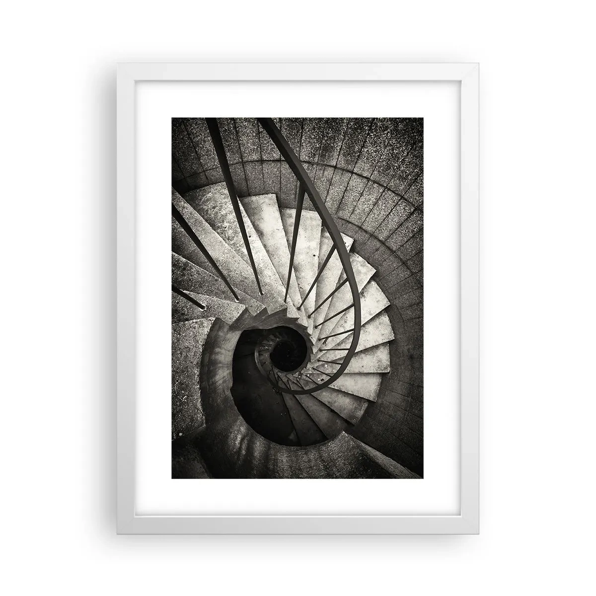 Plakat w białej ramie - Schodami w górę, schodami w dół - 30x40 cm