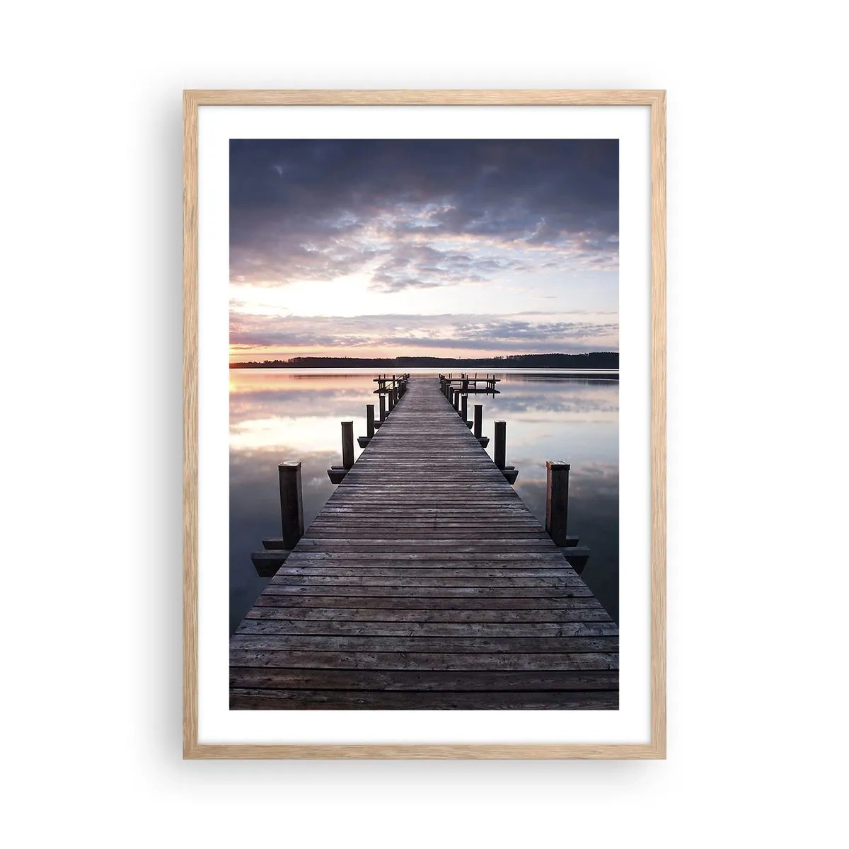 Plakat w ramie jasny dąb - Cicha granica dnia i nocy - 50x70 cm