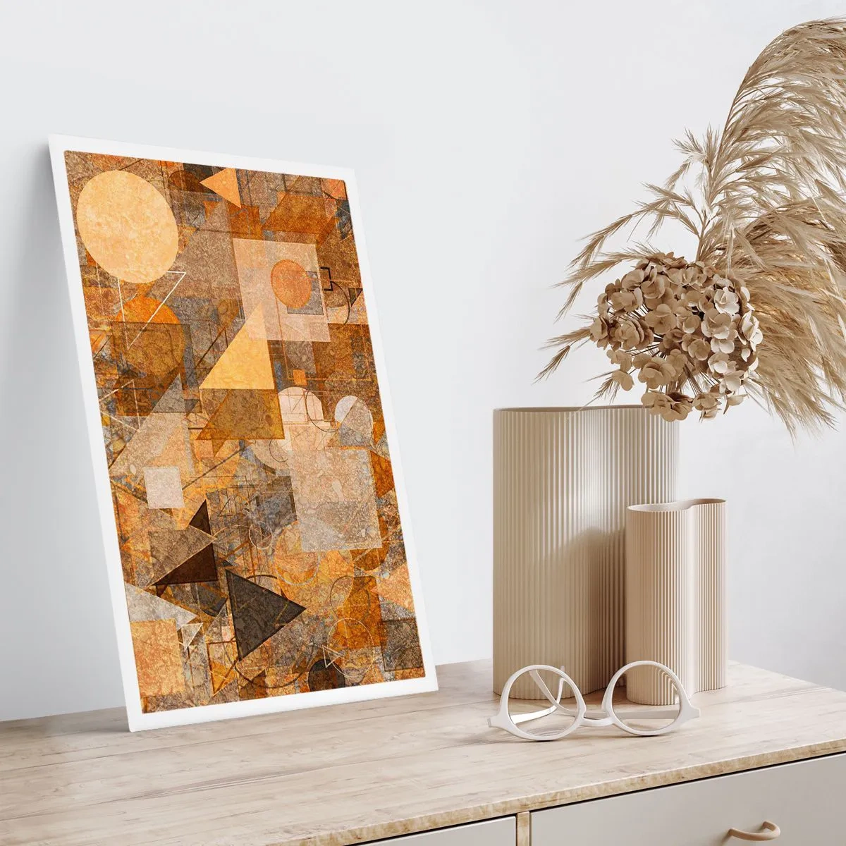 Plakat - Kubistyczne studium brązu - 61x91 cm