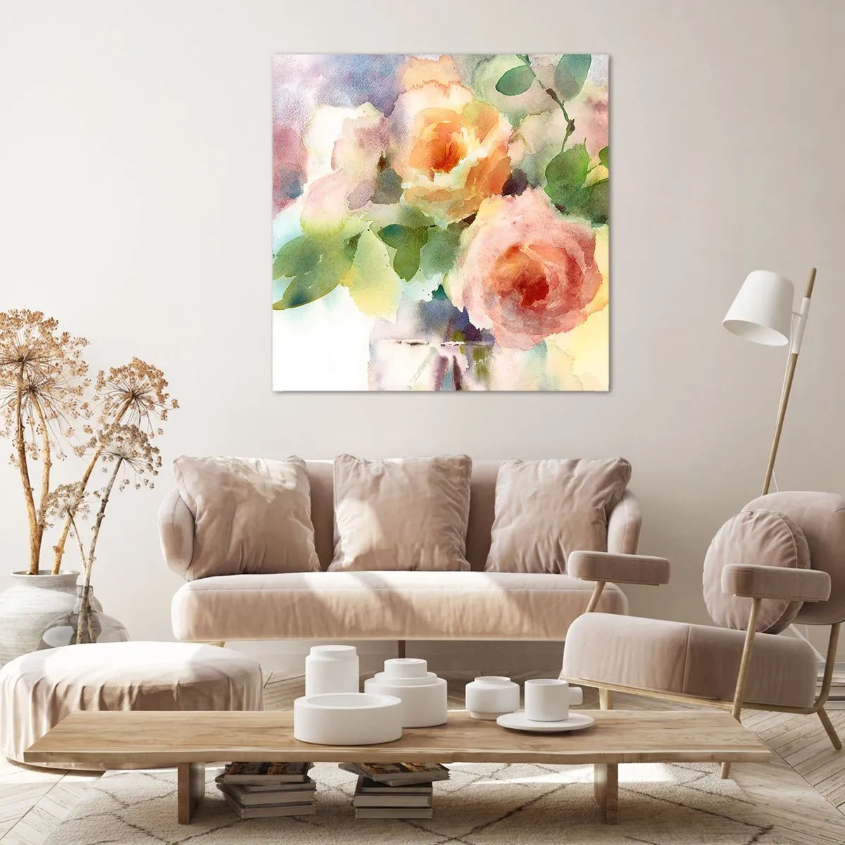 Obraz na płótnie - Delikatne jak akwarela - 60x60 cm
