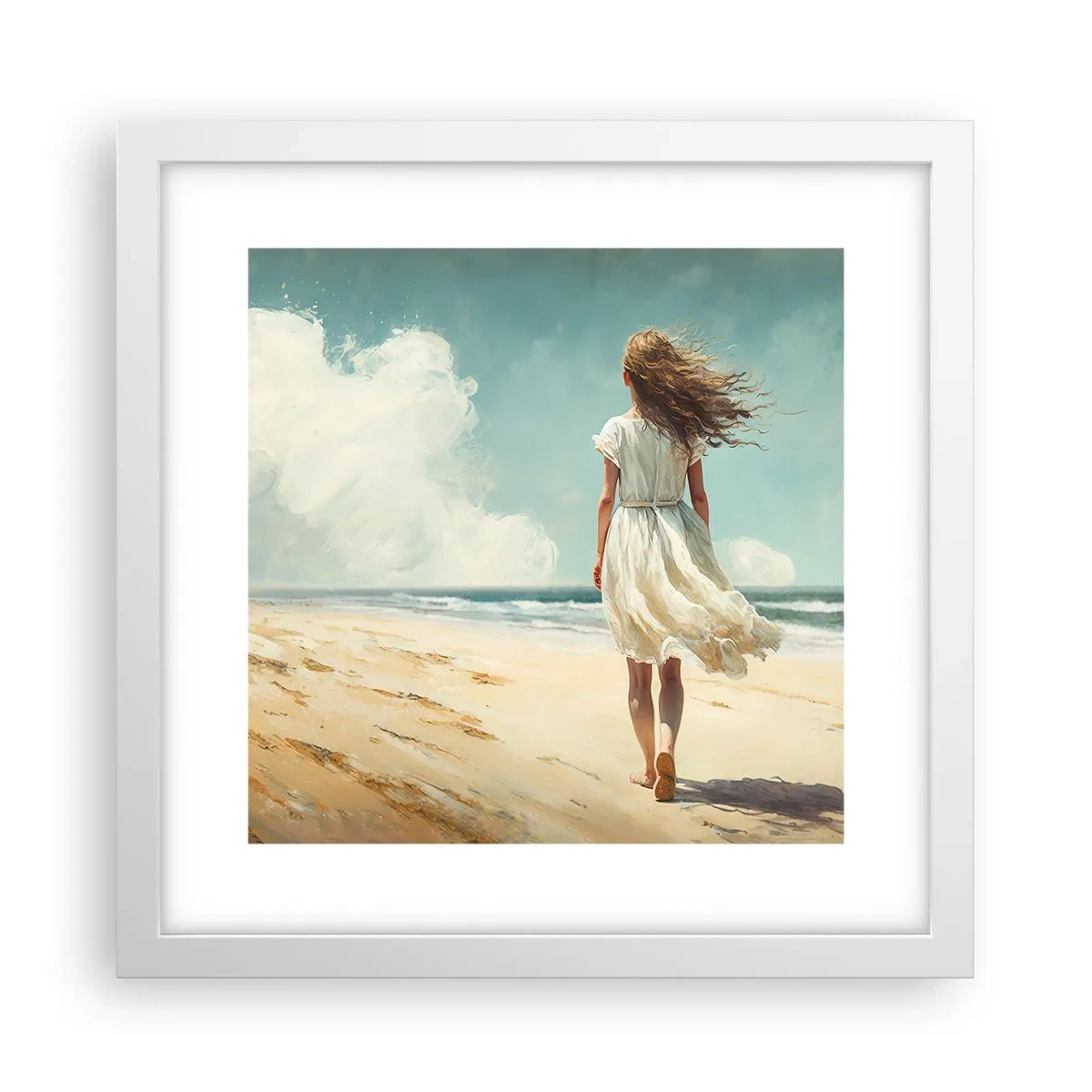 Plakat w białej ramie - Na spotkanie słońca i wiatru - 30x30 cm