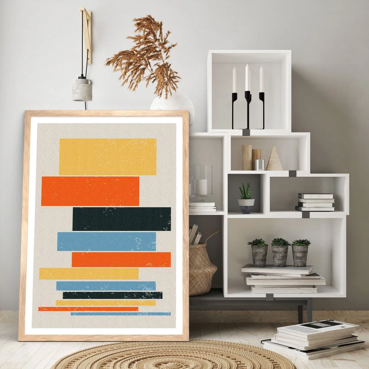 Plakat w ramie jasny dąb - Zapis muzyki - 30x40 cm