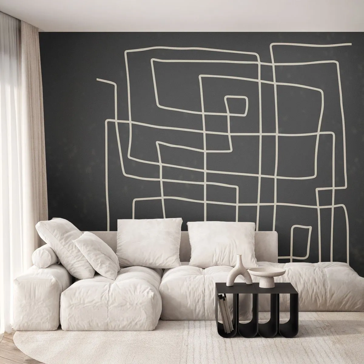 Fototapeta Standard Eco - Geometryczne linie w formie abstrakcyjnej siatki - 100x70cm - Nie taki prosty - Nowoczesna dekoracja ścienna do salonu i sypialni ARTTOR