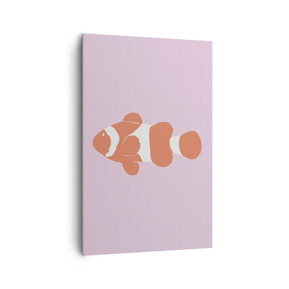 Obraz na płótnie - Minimalistyczna ilustracja błazenka na pastelowym tle - 80x120cm - W koralu jej do twarzy i do ogona - Nowoczesna dekoracja ścienna do salonu i sypialni ARTTOR