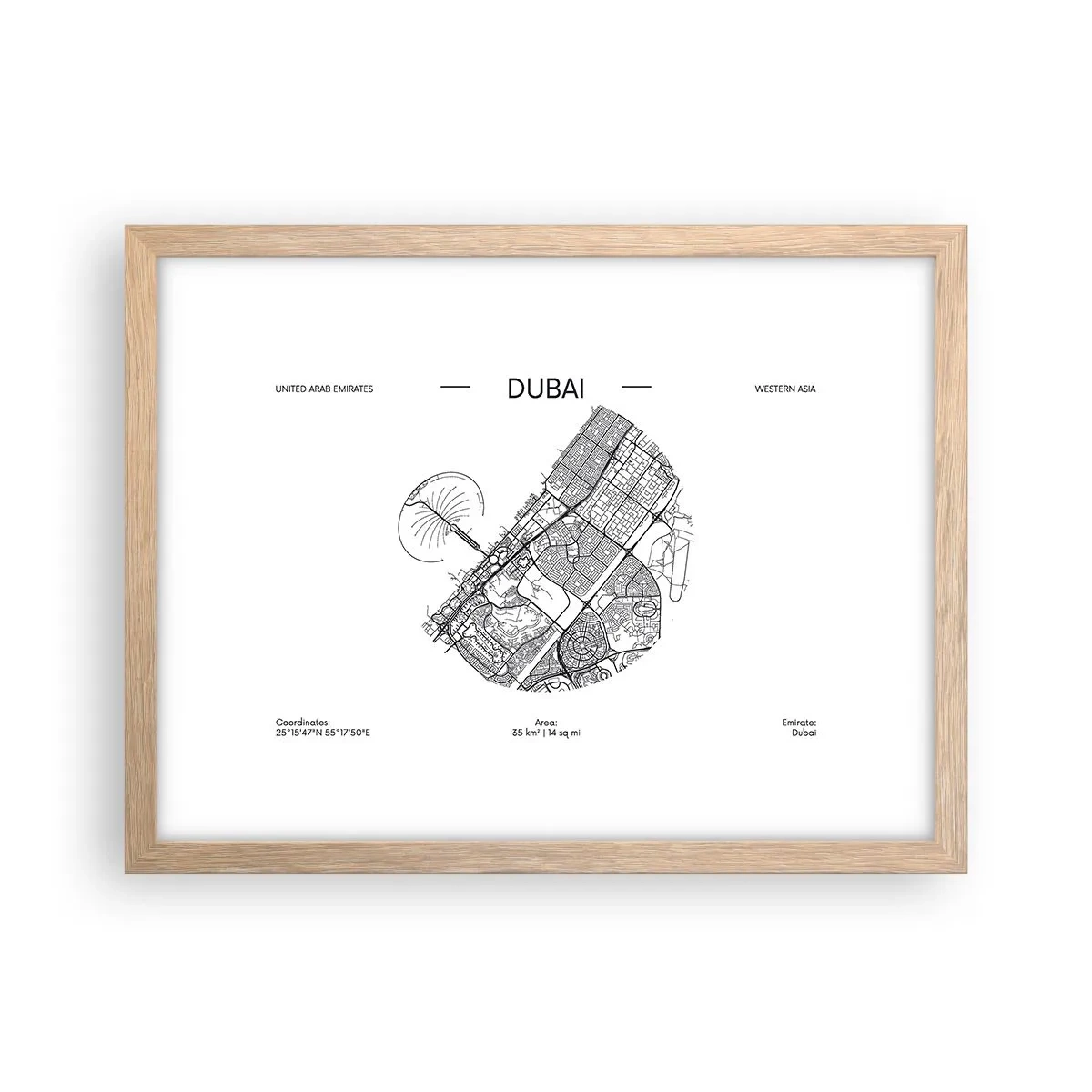 Plakat w ramie jasny dąb - Anatomia Dubaju - 40x30 cm