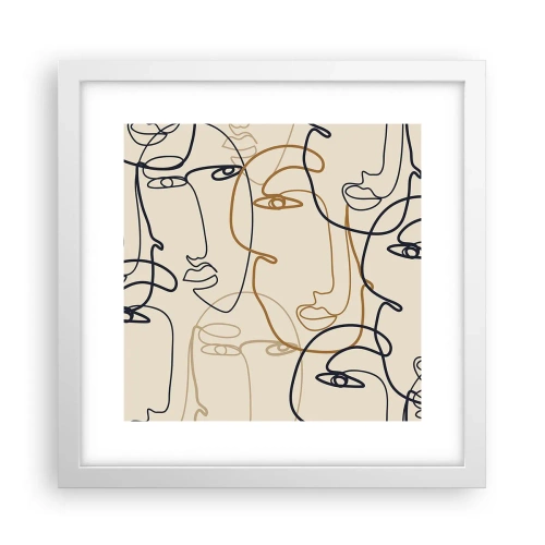 Plakat w białej ramie - Portret zwielokrotniony - 30x30 cm