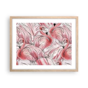 Plakat w ramie jasny dąb - Ptasi corps de ballet - 50x40 cm
