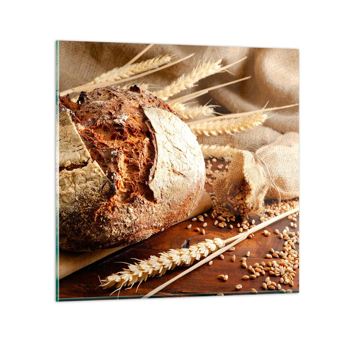 Obraz na szkle - Apetyczny, wonny, chrupiący - 60x60 cm