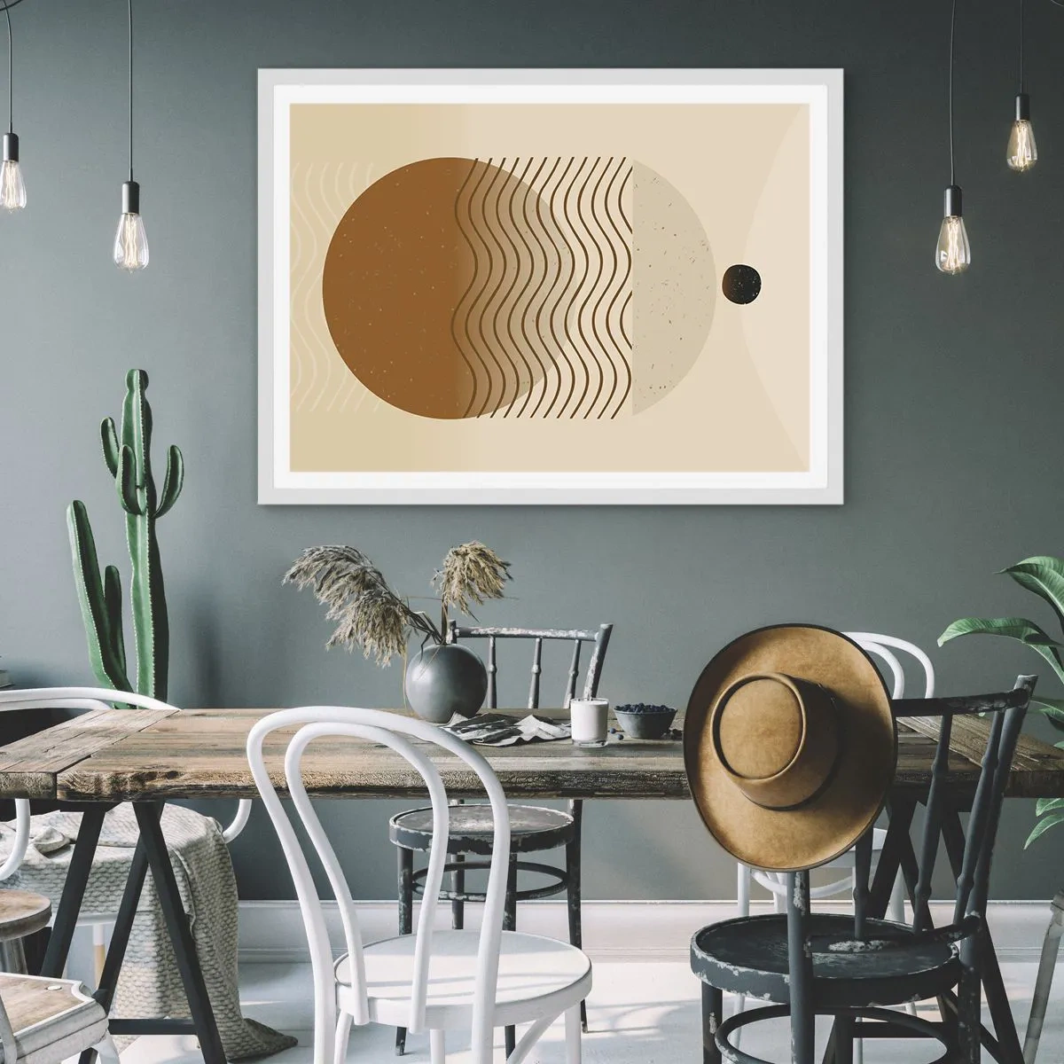 Plakat w białej ramie - O pochodzeniu figur geometrycznych - 50x40 cm