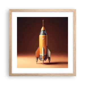 Plakat w ramie jasny dąb - Zaczyna się od marzenia - 40x40 cm