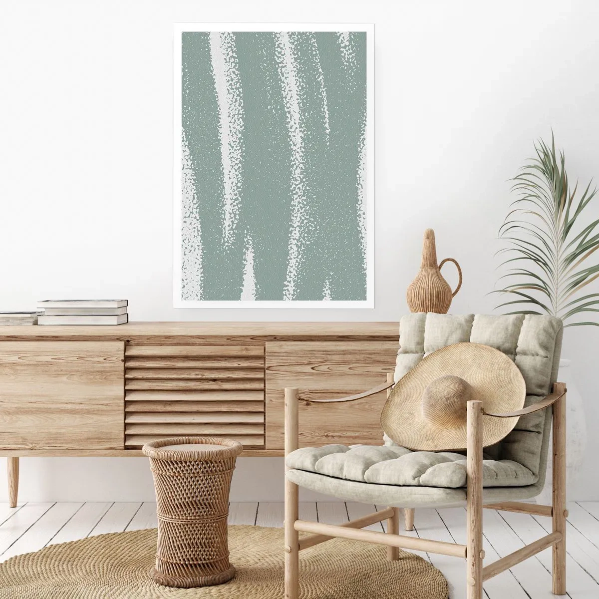 Plakat - Abstrakcja w zimowym klimacie - 61x91 cm