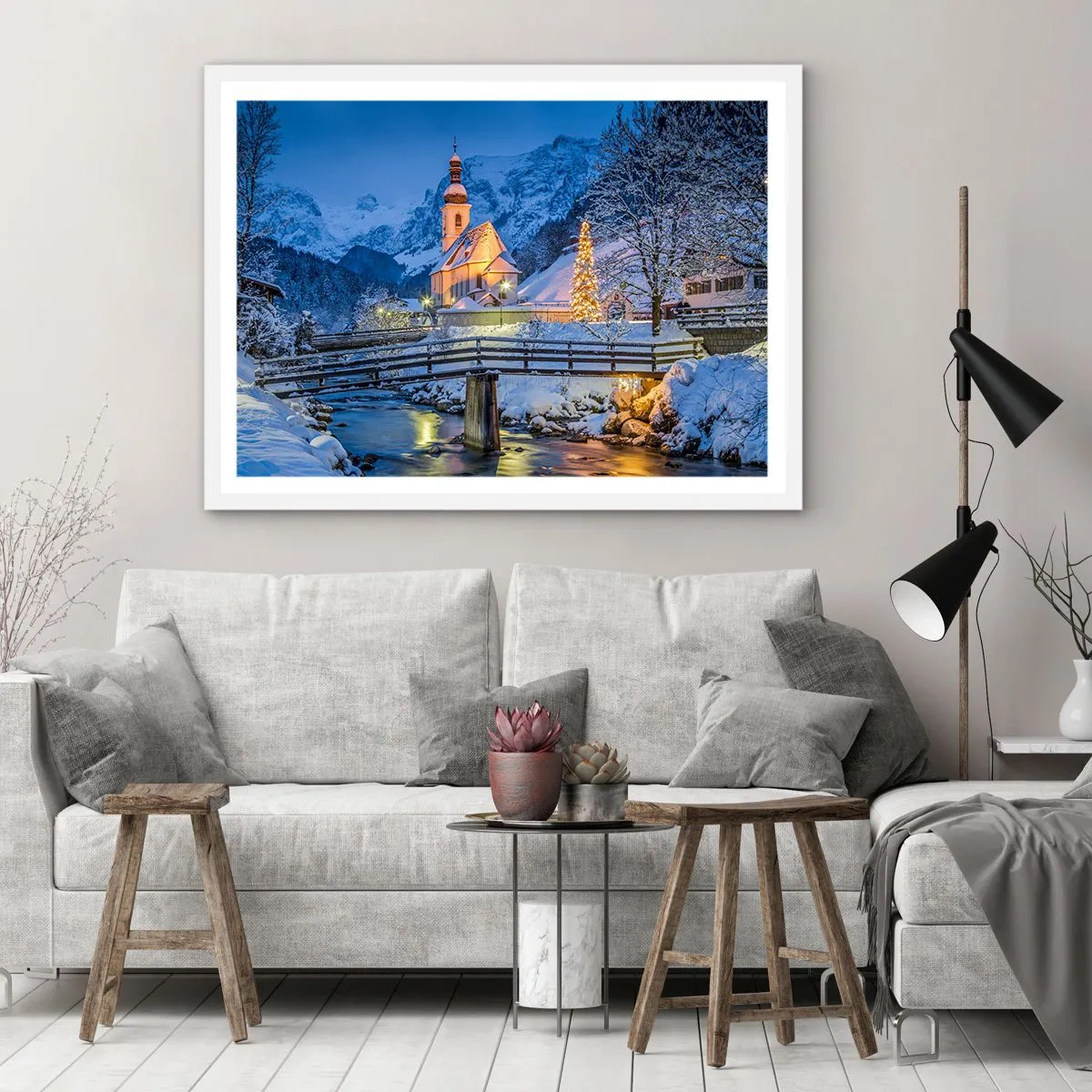 Plakat w białej ramie - Duch Świąt - 100x70 cm