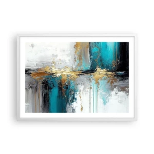 Plakat w białej ramie - Wszystko płynie - 70x50 cm