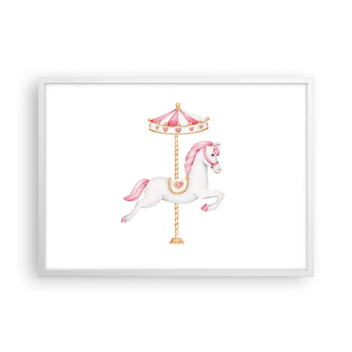 Plakat w białej ramie - Ruszył z kopyta - 70x50 cm