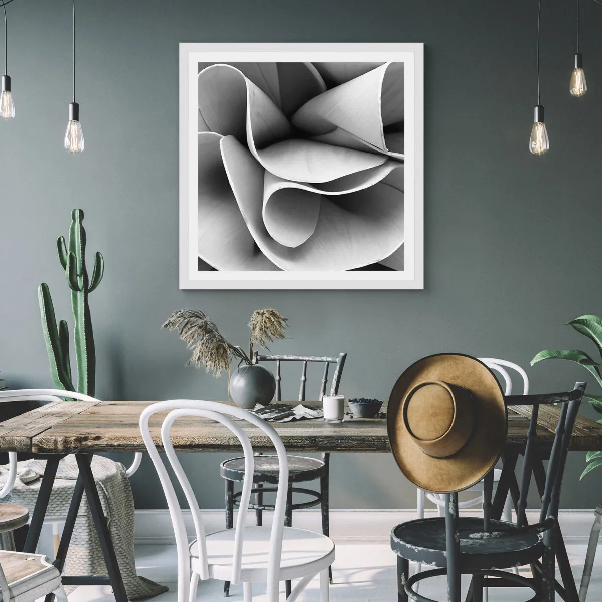 Plakat w białej ramie - Dzieje się w przestrzeni - 30x30 cm