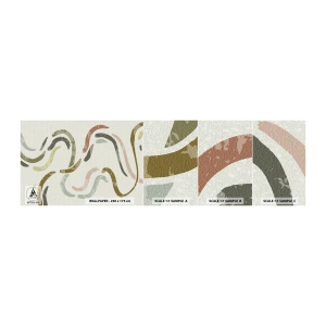 Fototapeta Próbka Standard Eco - Radosny taniec abstrakcji - Pastelowy, Minimalistyczny, Jasny - 100x30 cm