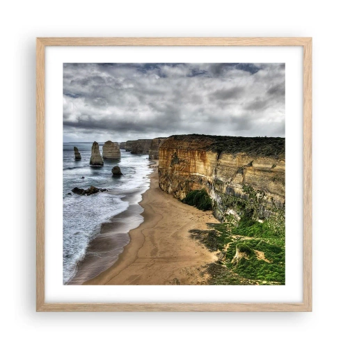 Plakat w ramie jasny dąb - Surowe piękno - 50x50 cm