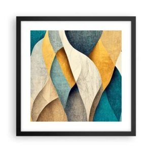 Plakat w czarnej ramie - Rytm i falowanie - 40x40 cm