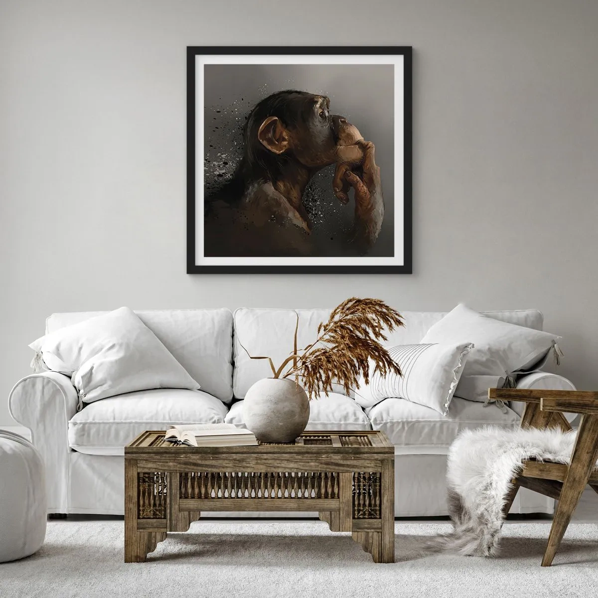 Plakat w czarnej ramie - Z pewnością myśliciel - 40x40 cm