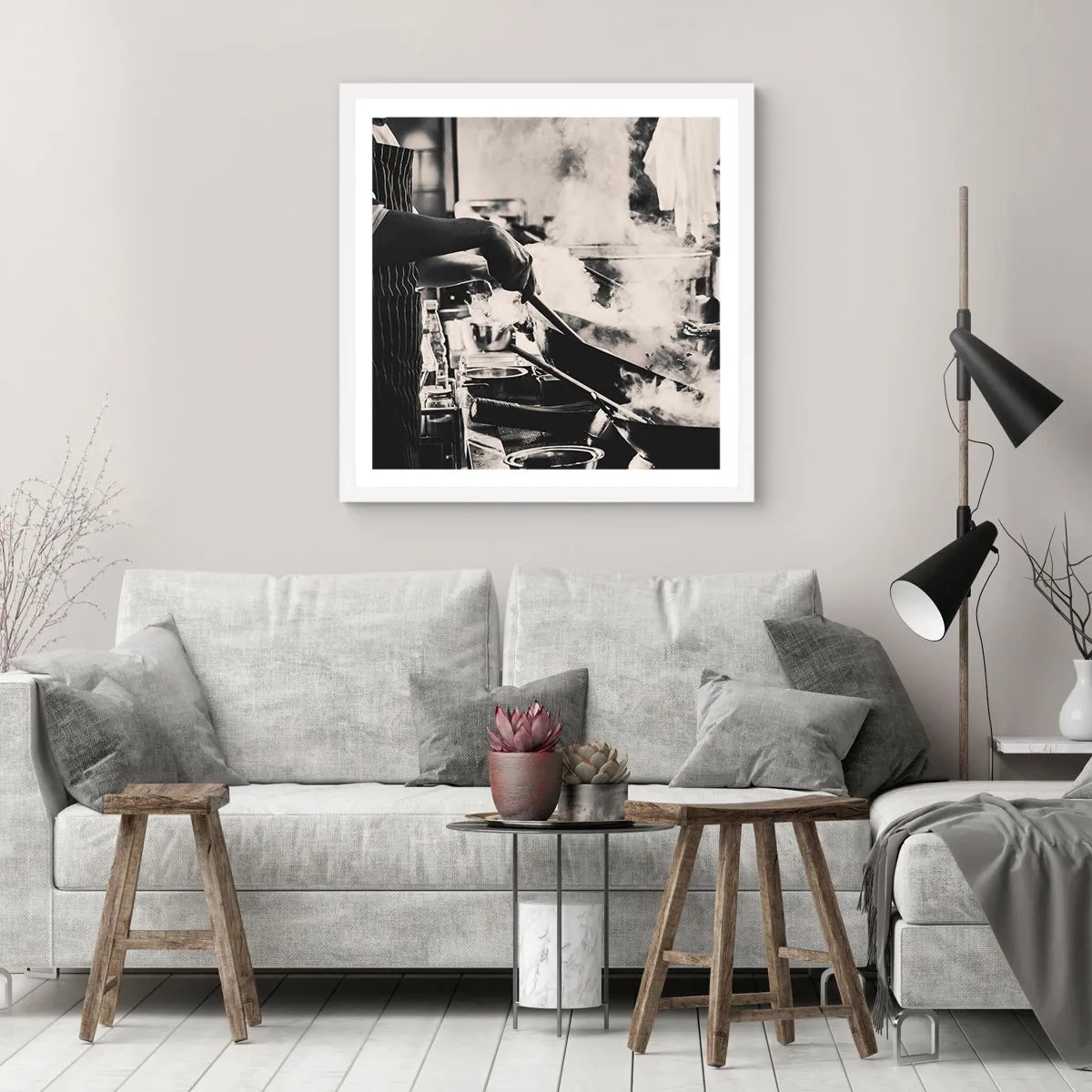 Plakat w białej ramie - Alchemia smaków - 50x50 cm