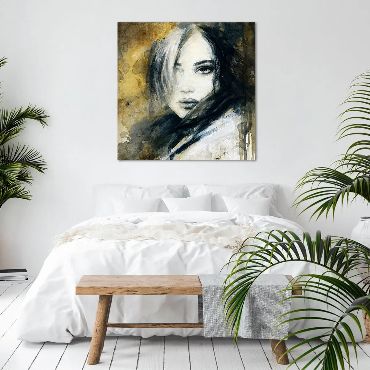 Obraz na płótnie - bardziej niewinna czy zmysłowa? - 50x50 cm