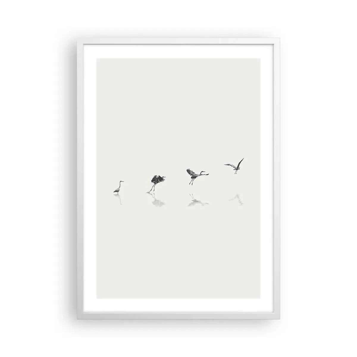 Plakat w białej ramie - Cztery proste kroki - 50x70 cm