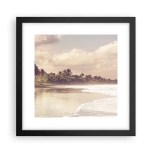 Plakat w czarnej ramie - Pieszczota fal - 30x30 cm