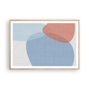 Plakat w ramie jasny dąb - Pastelowe związki - 100x70 cm