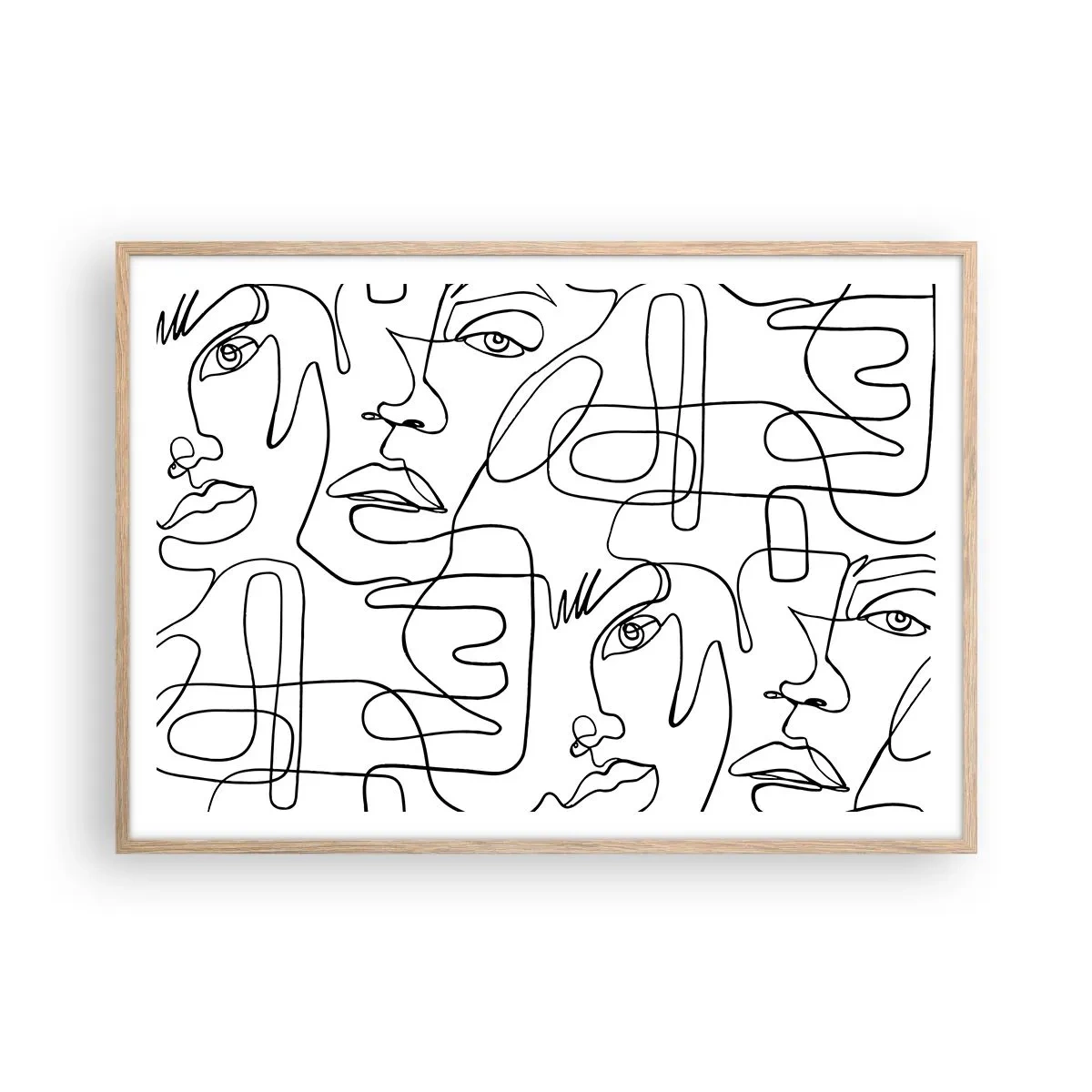 Plakat w ramie jasny dąb - W splątanych emocjach - 100x70 cm