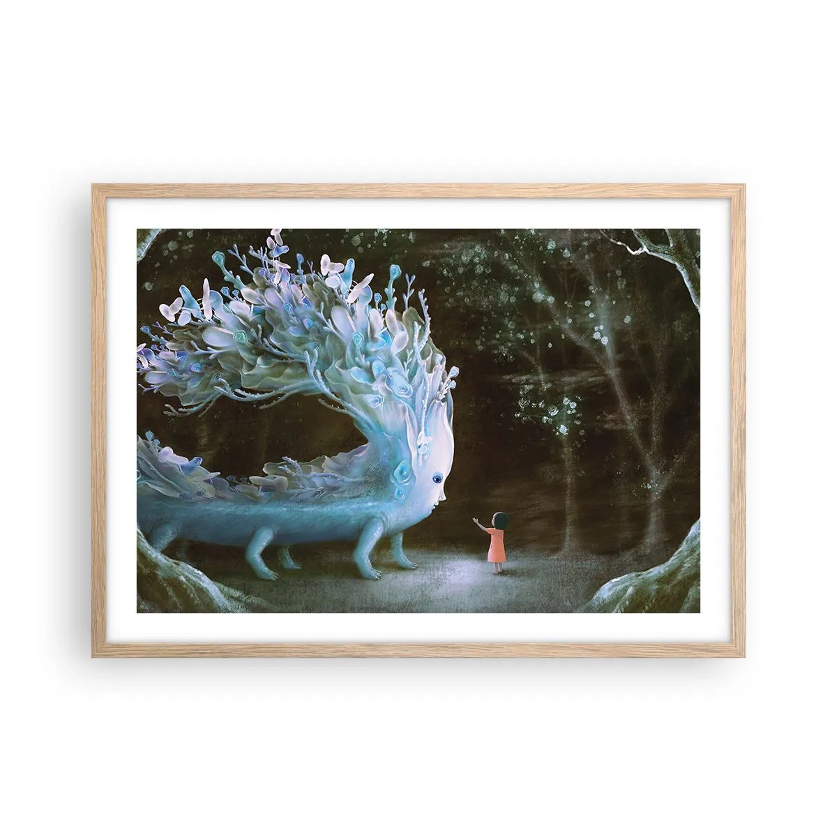 Plakat w ramie jasny dąb - Fantastyczne spotkanie - 70x50 cm