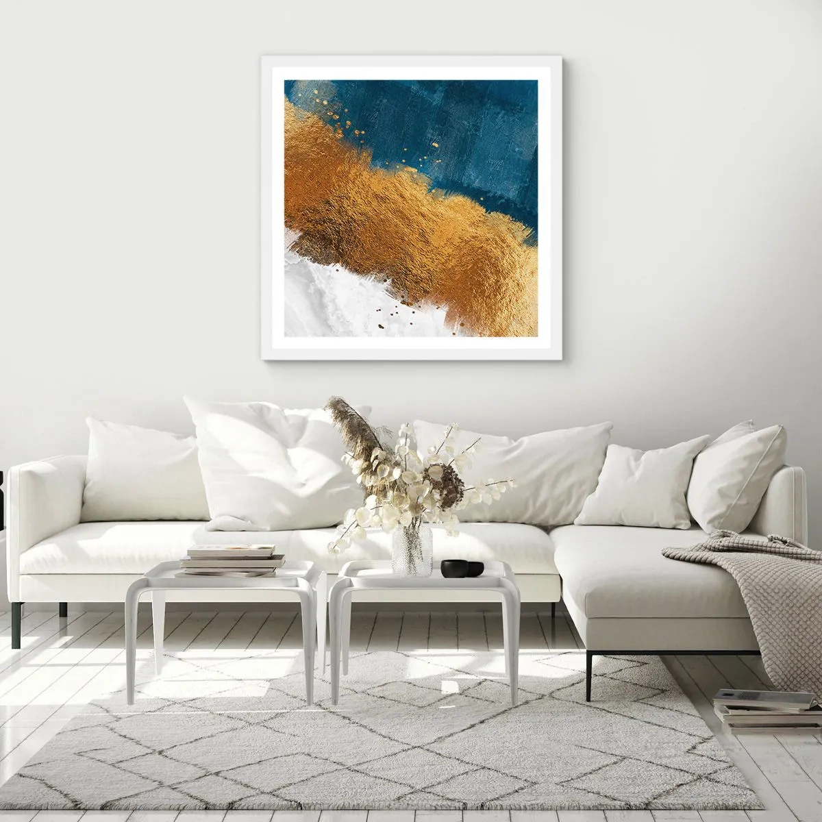 Plakat w białej ramie - Barwy lata - 50x50 cm
