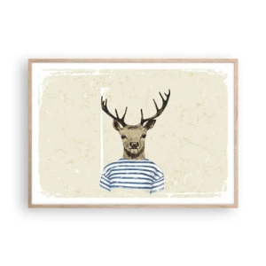 Plakat w ramie jasny dąb - Bo lubię koszulki w paski! - 100x70 cm