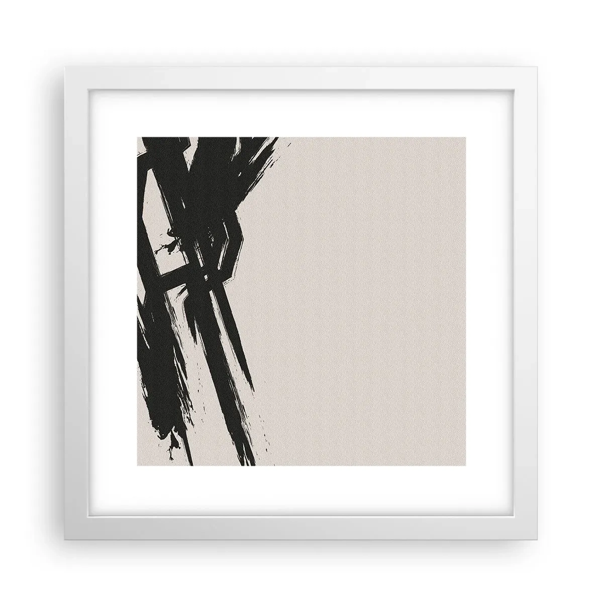 Plakat w białej ramie - Niepohamowany pęd - 30x30 cm